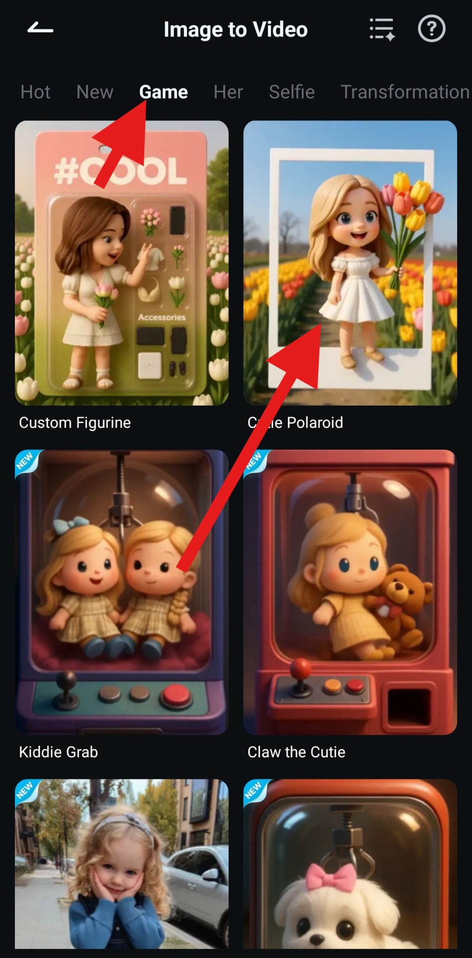 select cute polaroid template filmora mobile