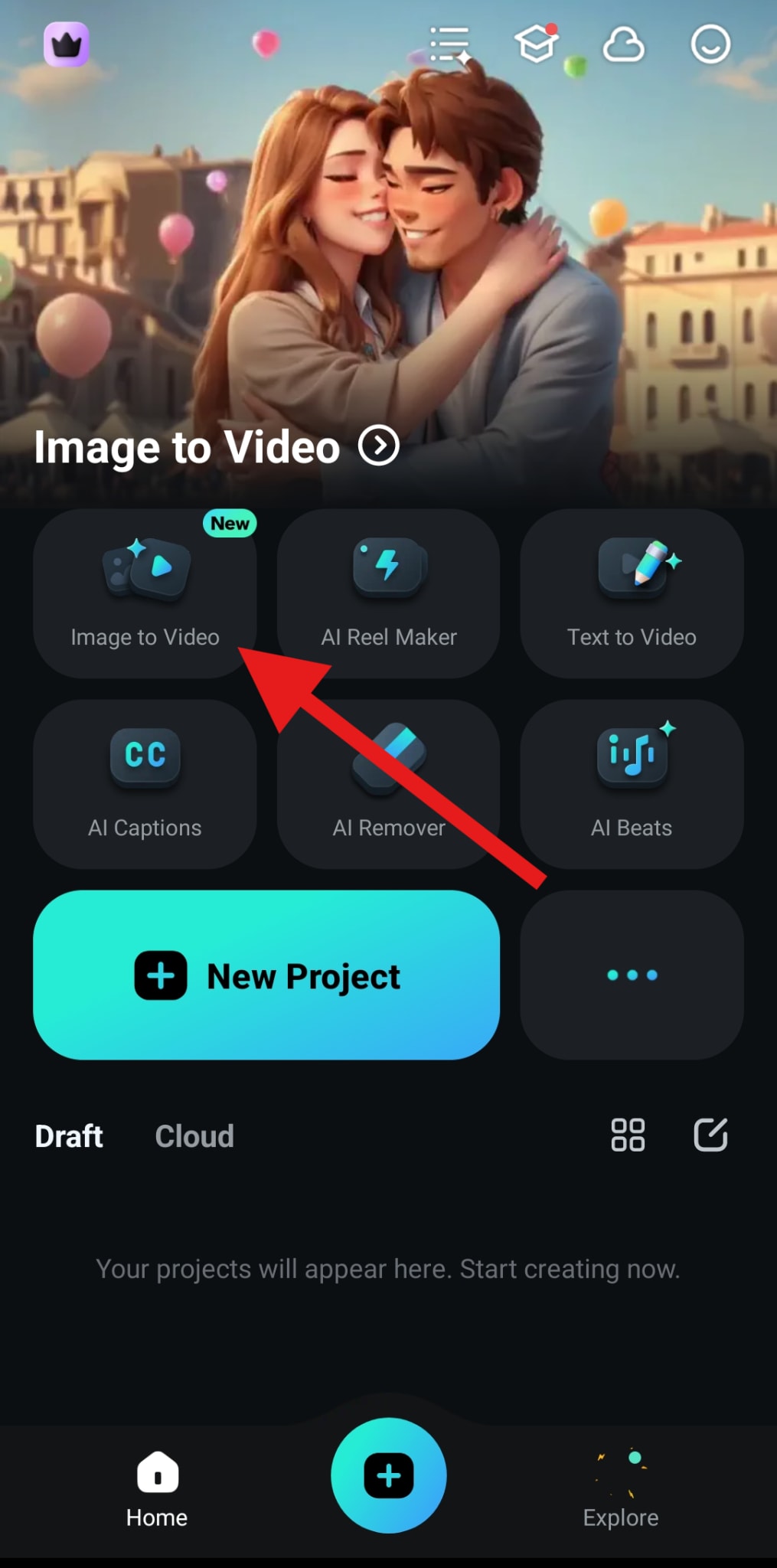 activate image to video feature filmora