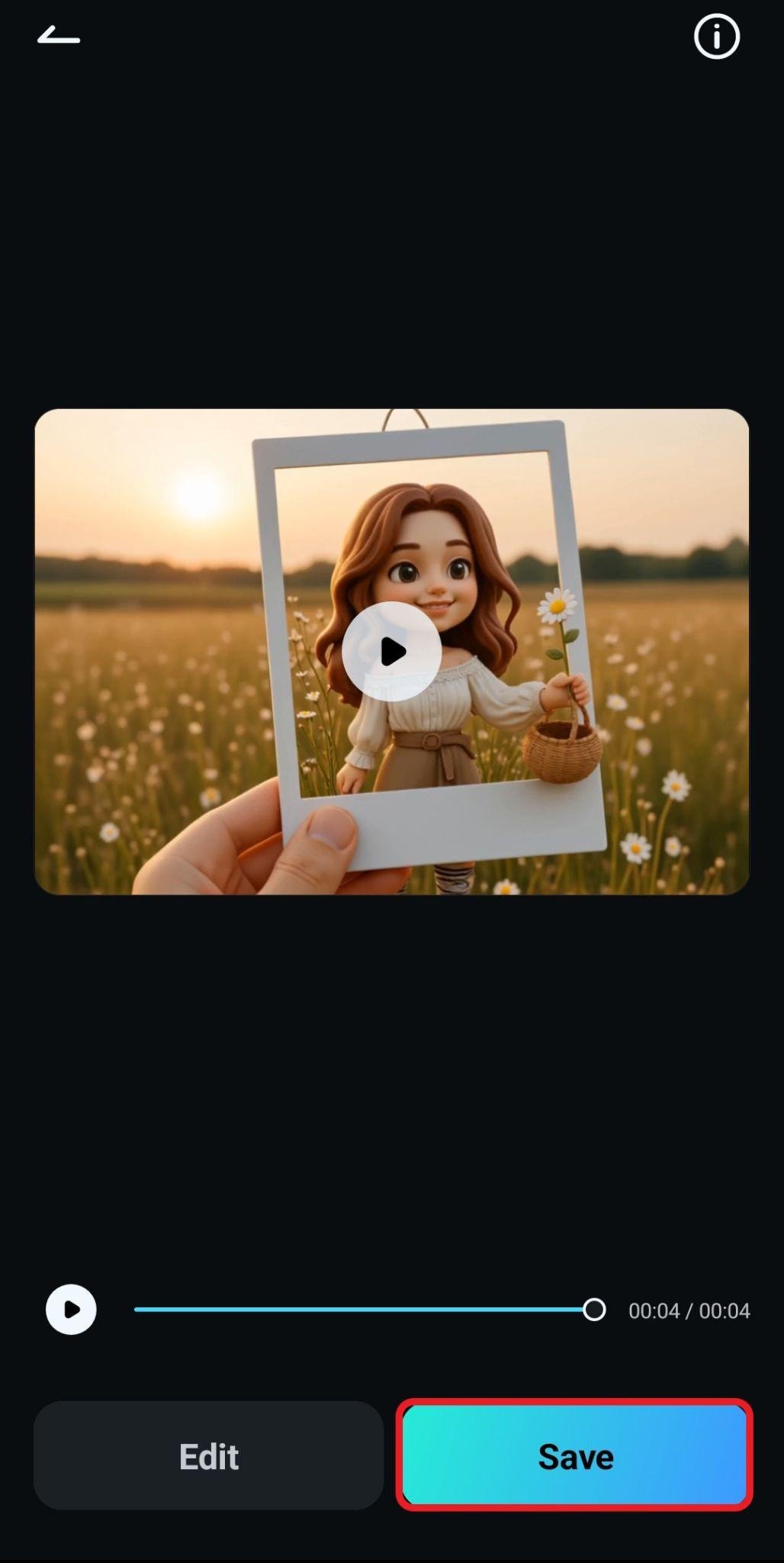 save generated polaroid video to device