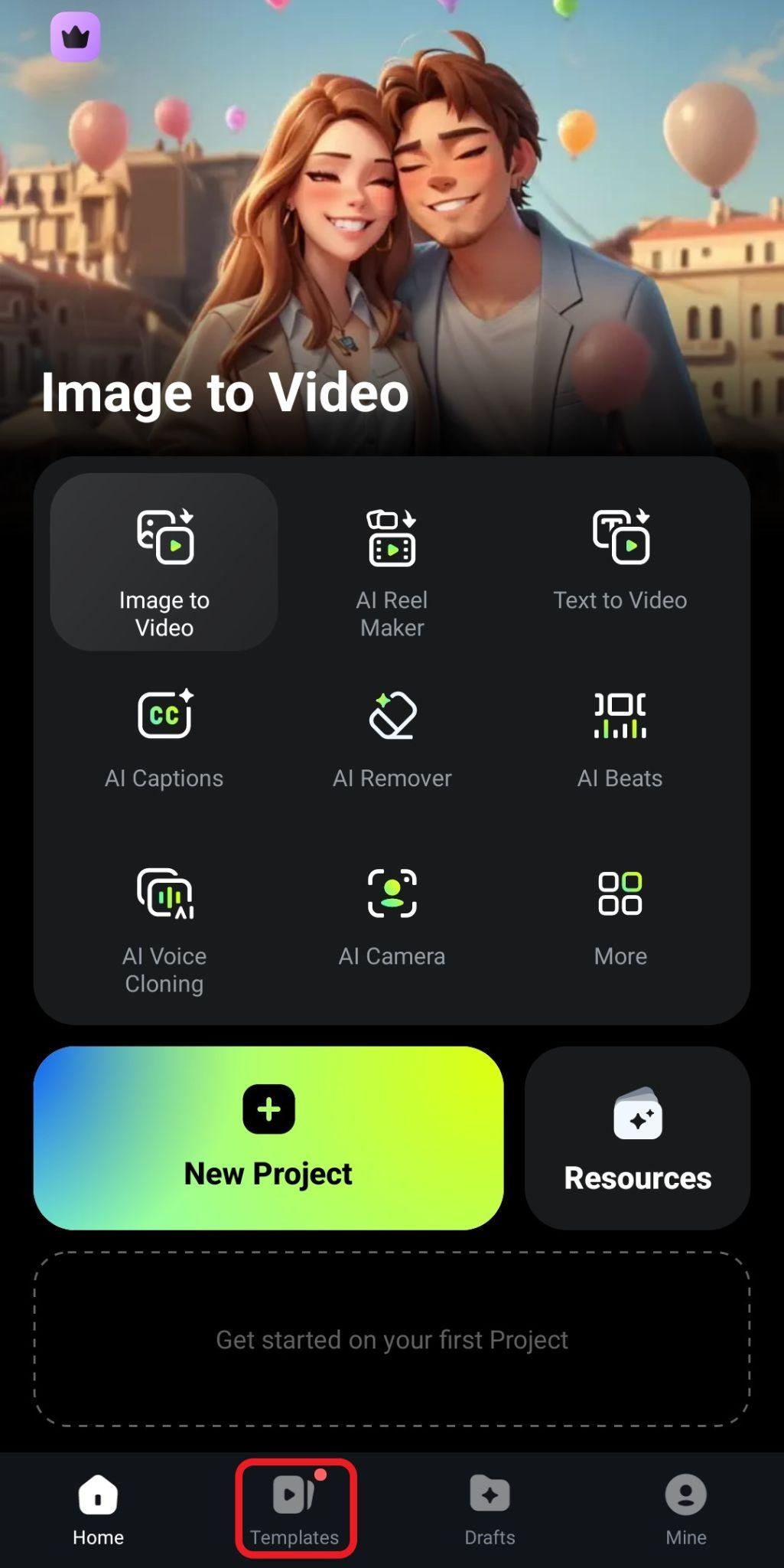 tap explore in filmora main menu
