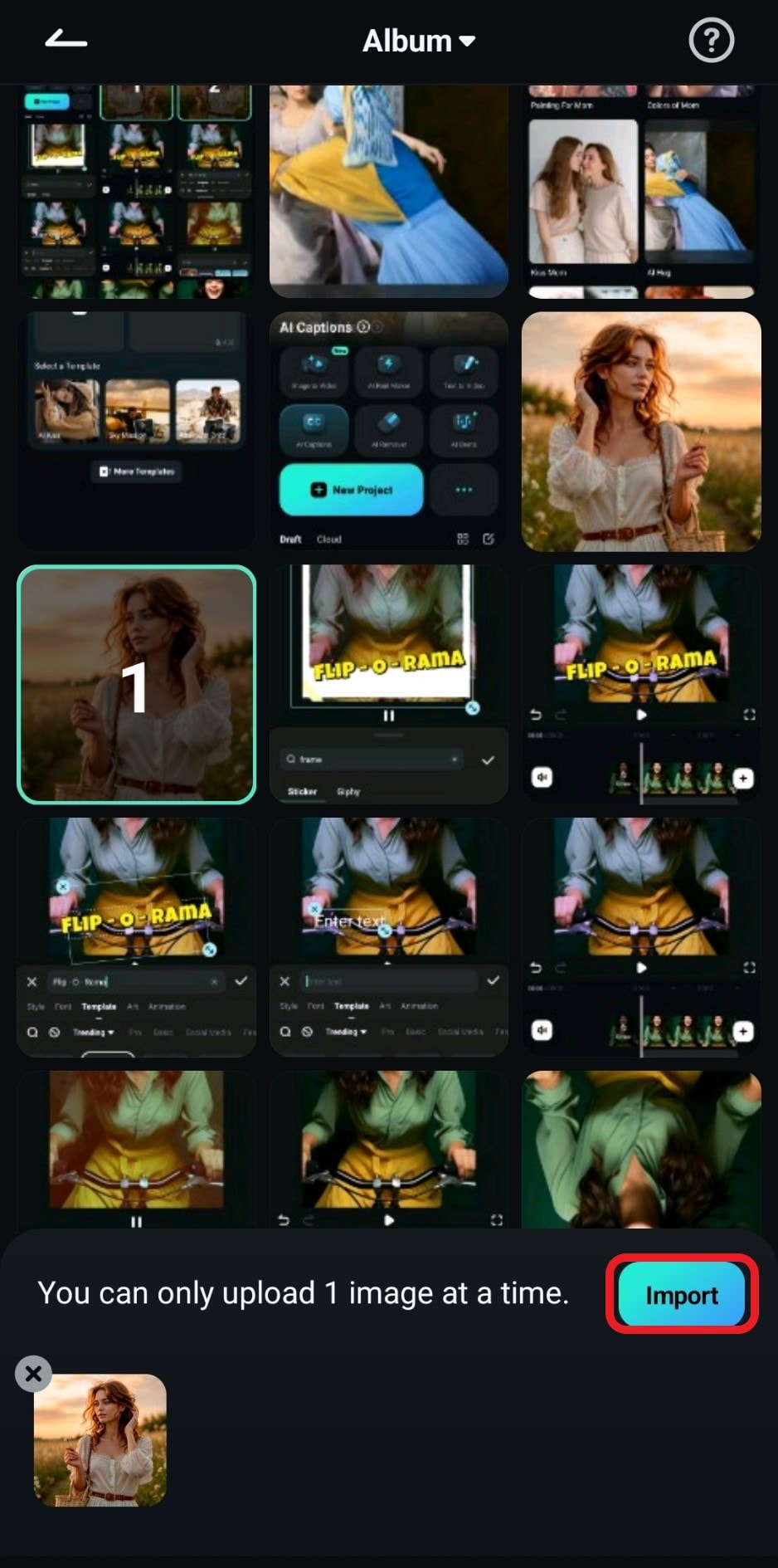 import images for image to video