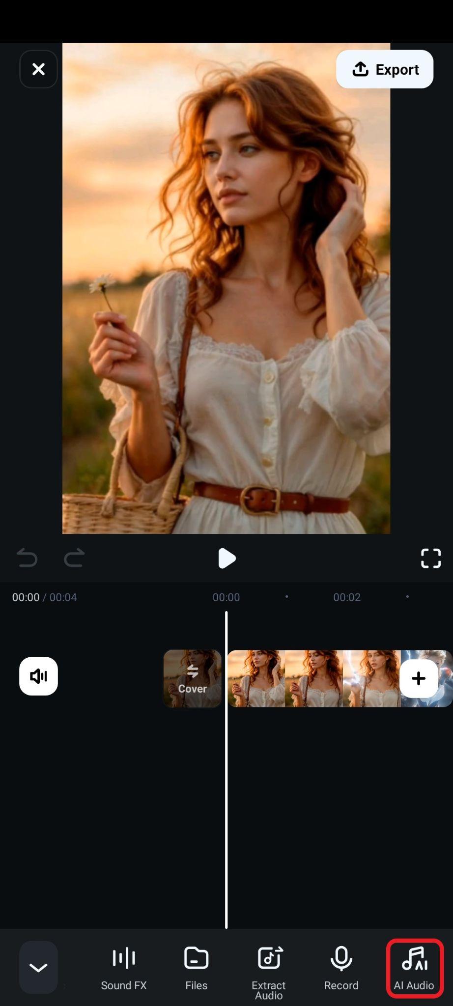 select ai audio feature filmora mobile