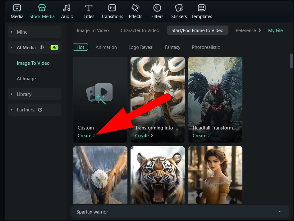 create custom image to video prompt