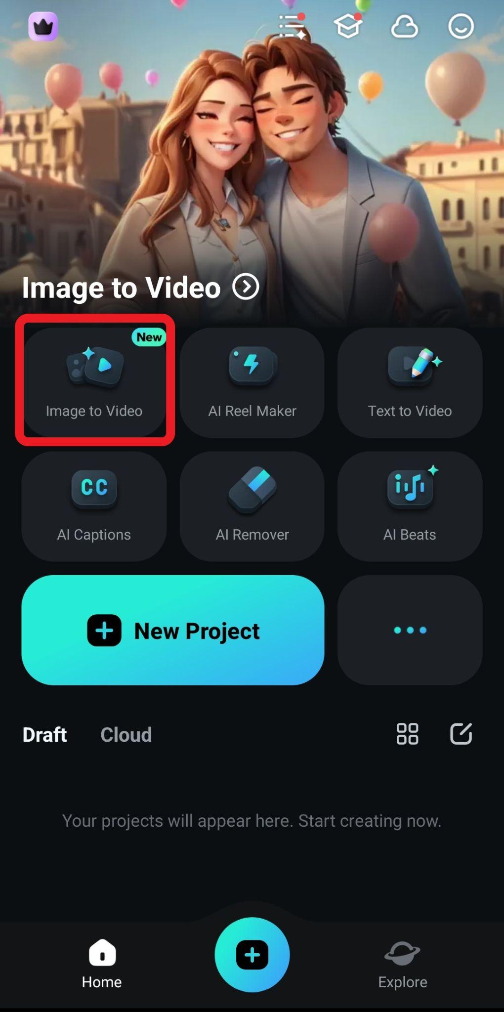 activate image to video filmora mobile