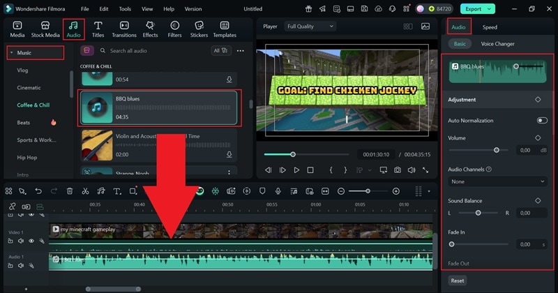 add background music to the video