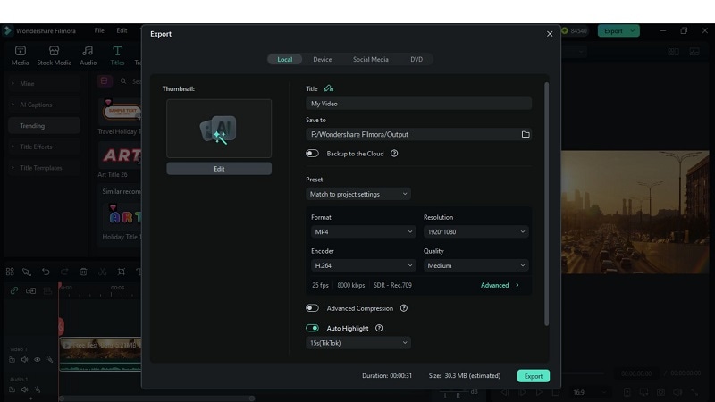 save and export mkv file