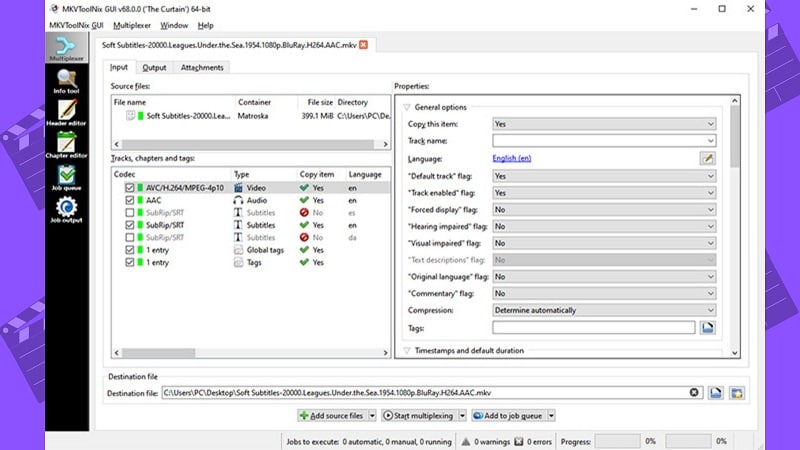 mkvtoolkit to edit file mkv