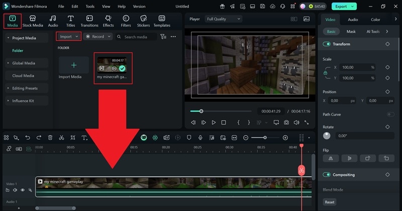 upload mp4 video to filmora
