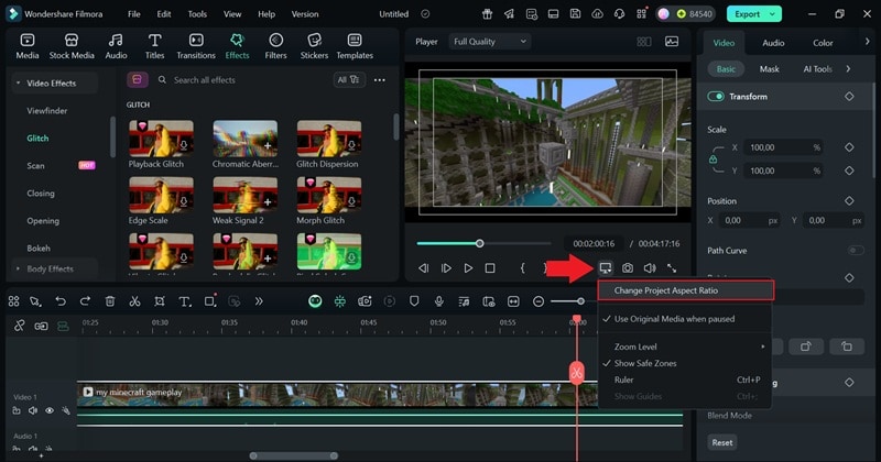 change aspect ratio if necessary