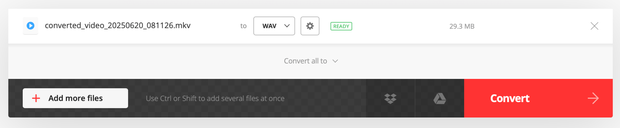 convertio convert mkv to wav