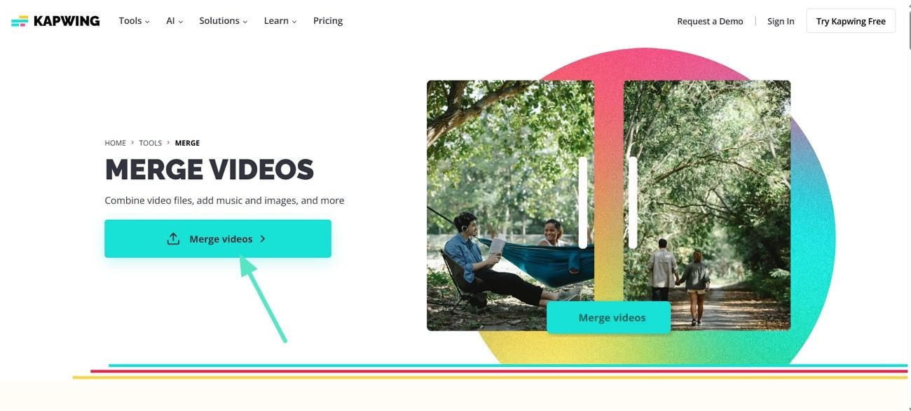 access kapwing merge video tool