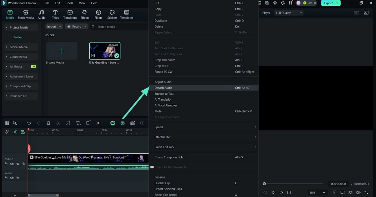 deatach audio option