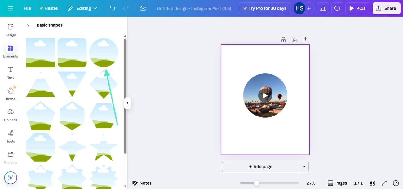 choose border shape and export video