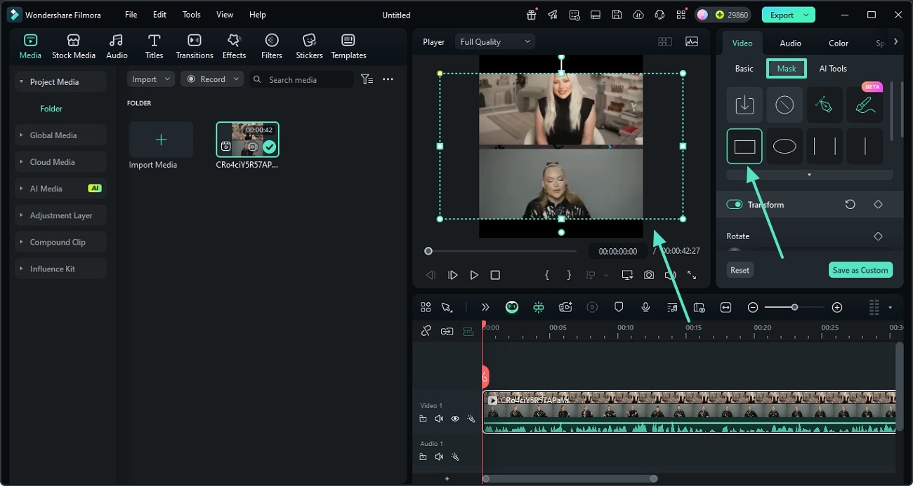 utilize filmora mask feature