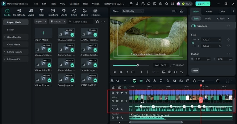 video generated by filmora