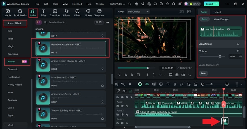 add sound effects to the video