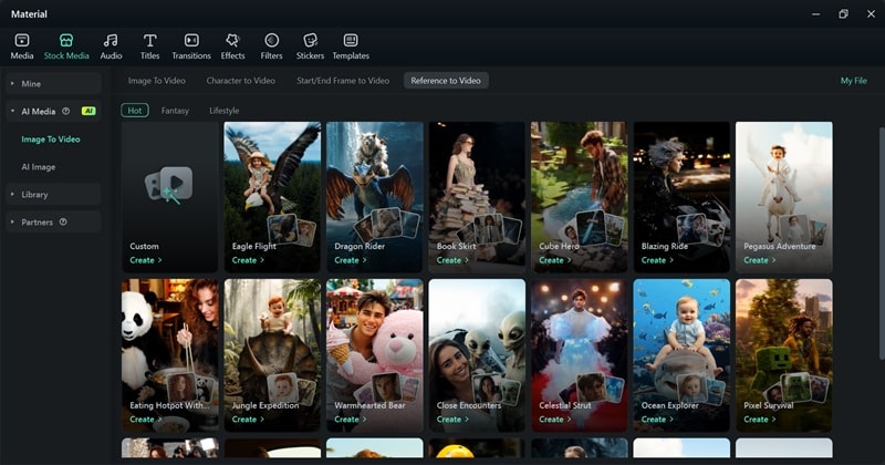 filmora image to video templates