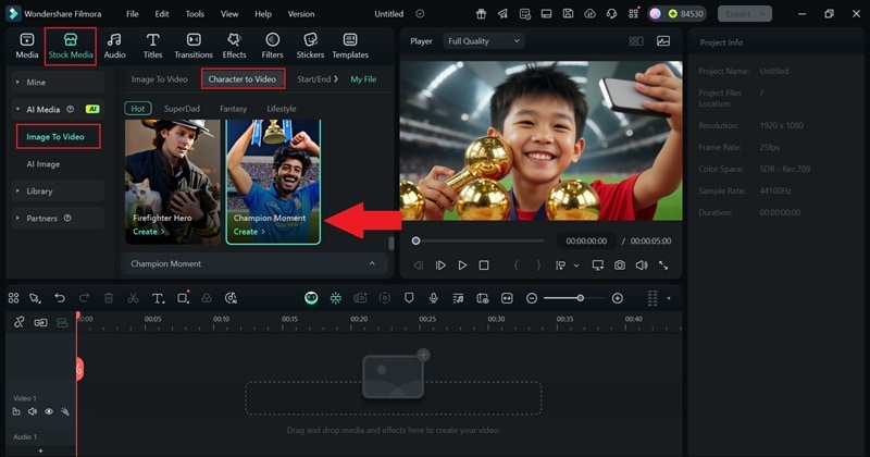 use ai image to video template