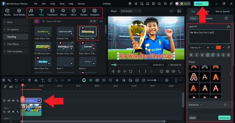 enhance ai video with text
