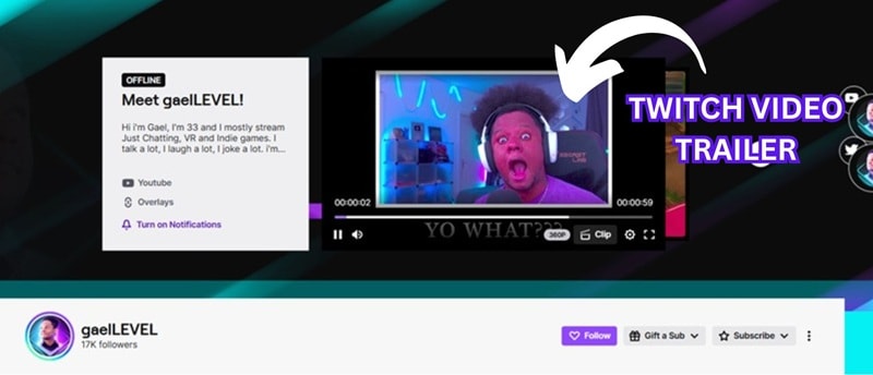 twitch channel video trailer