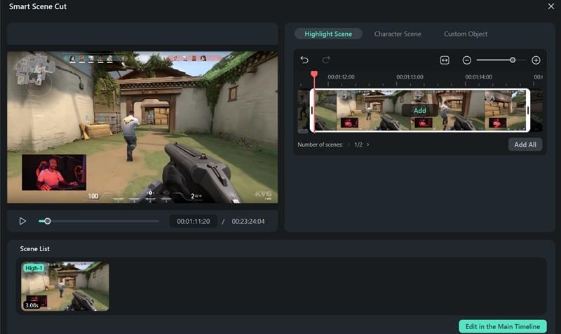 add highlighted scene as trailer video