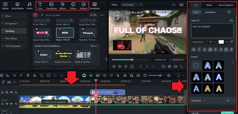 add text overlay to trailer video