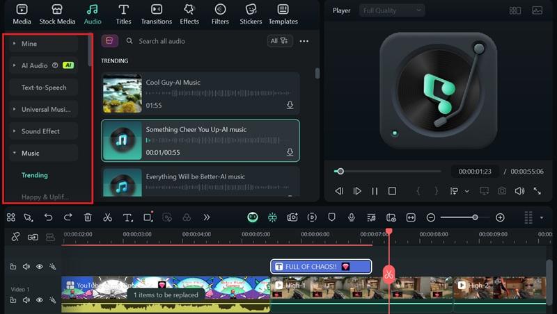 add music to trailer video