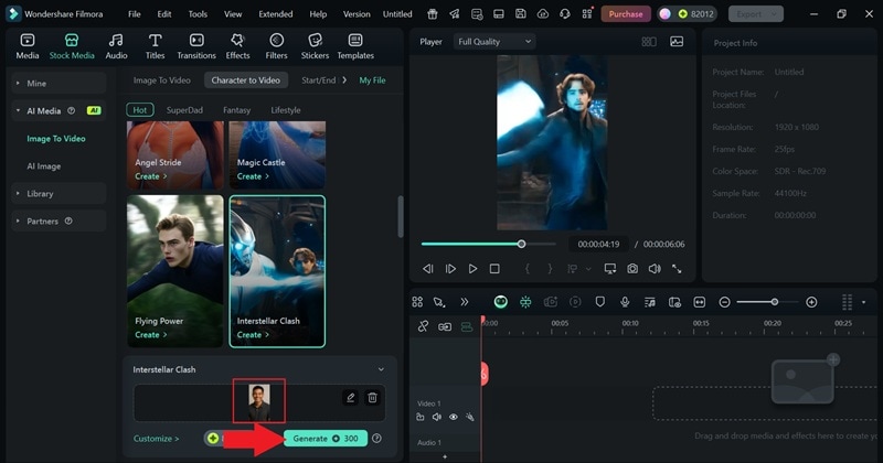 import your photo and click generate