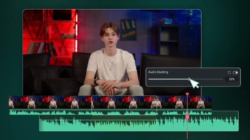 filmora audio ducking feature