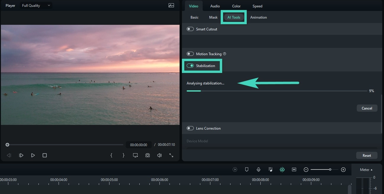 filmora stabilization