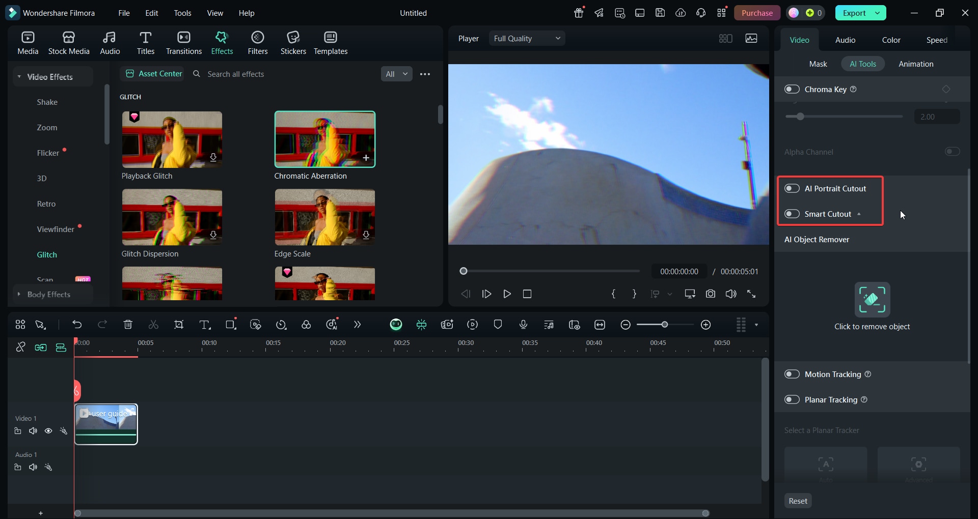filmora ai portrait and cutout tools
