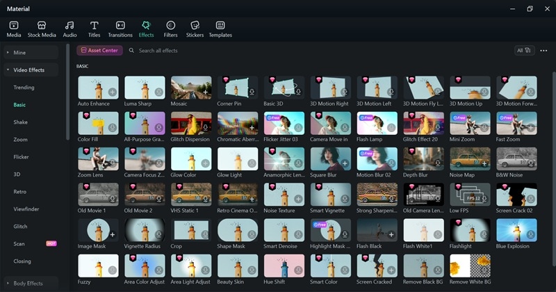 free video effects collection in filmora