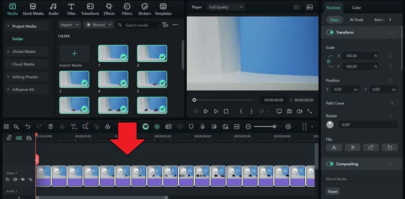 add frames to timeline