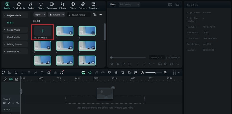 import frames to filmora