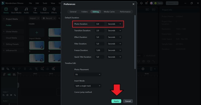 set stop motion frame duration