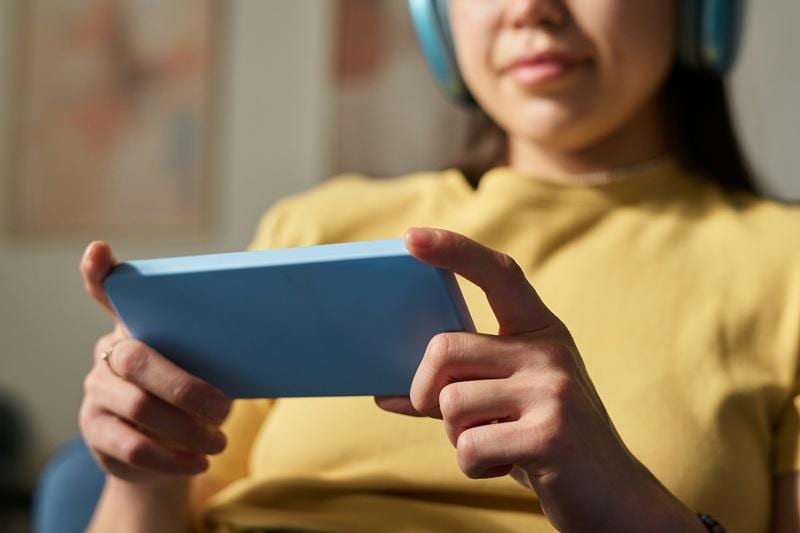 watching videos on a phone