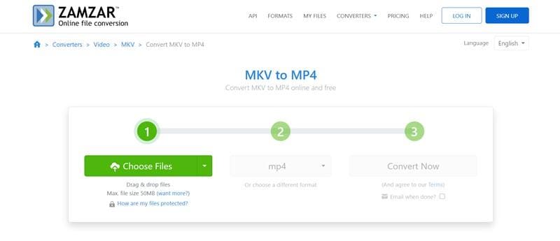 zamzar mkv to mp4 converter