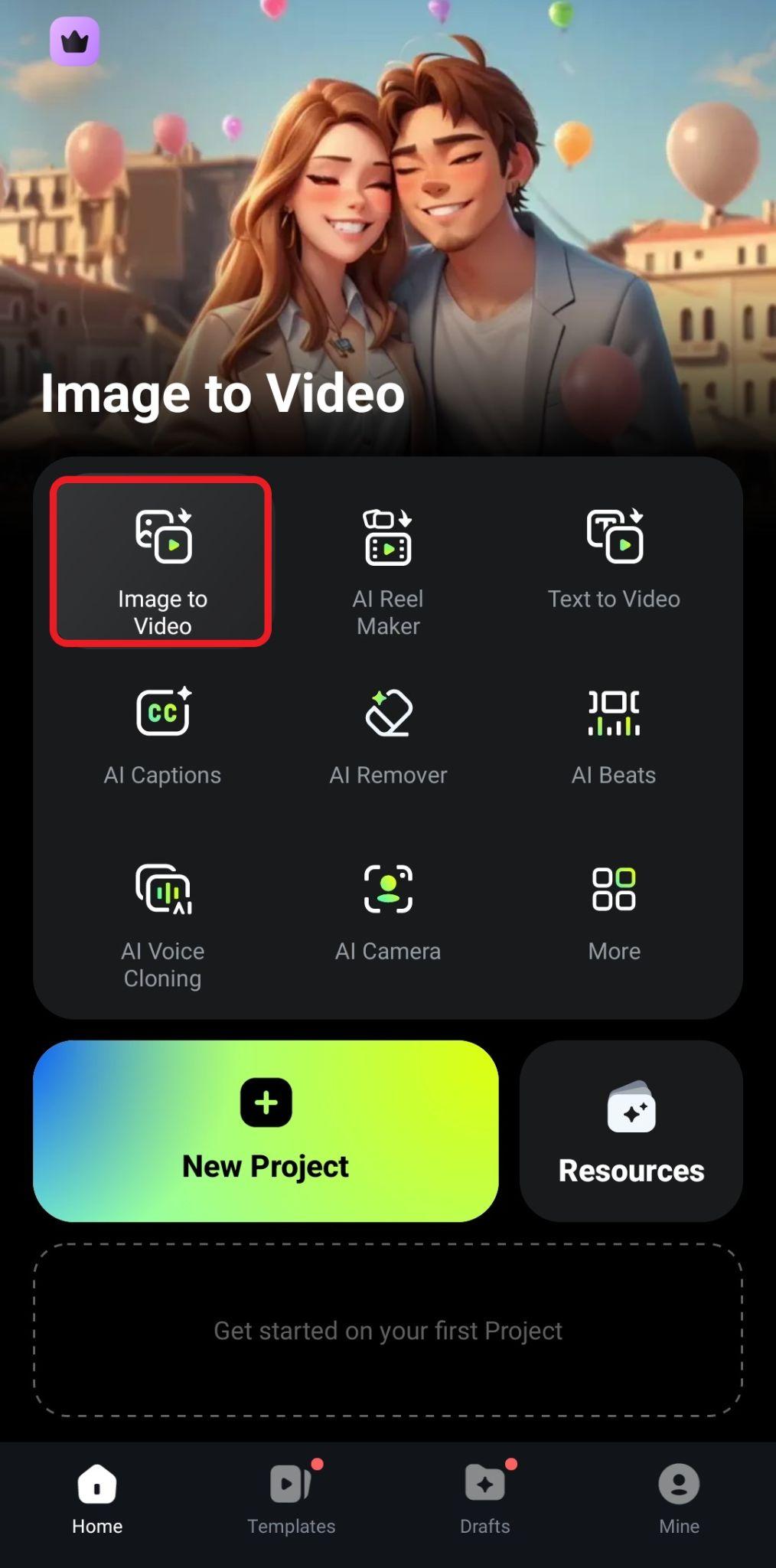 activate image to video filmora mobile
