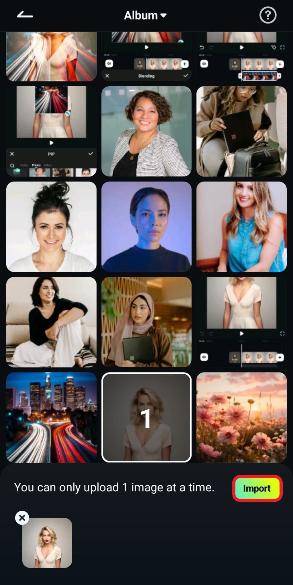 import photo for image to video
