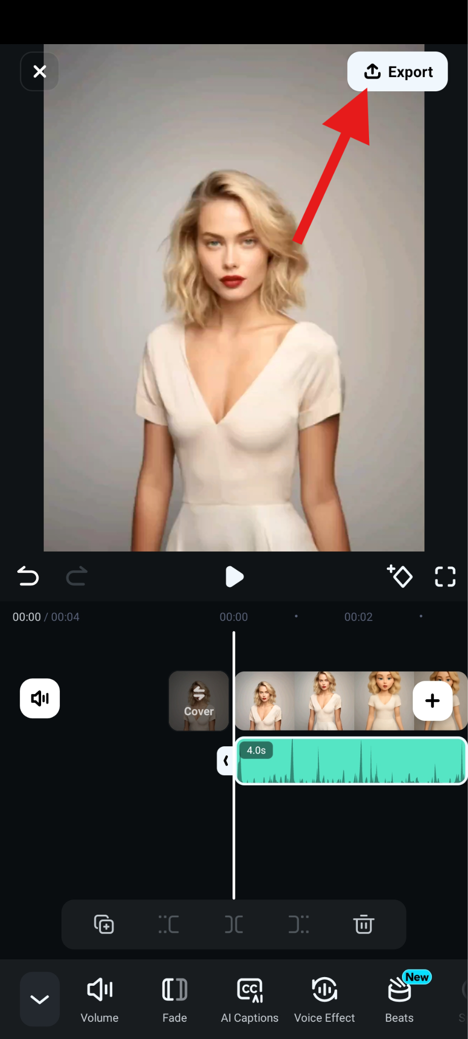 export video with audio filmora mobile