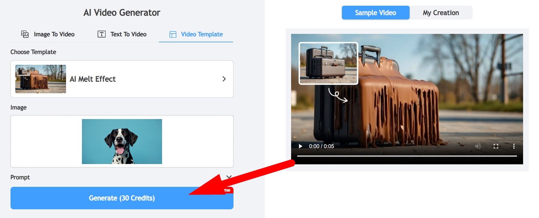 generate ai melt video using remaker