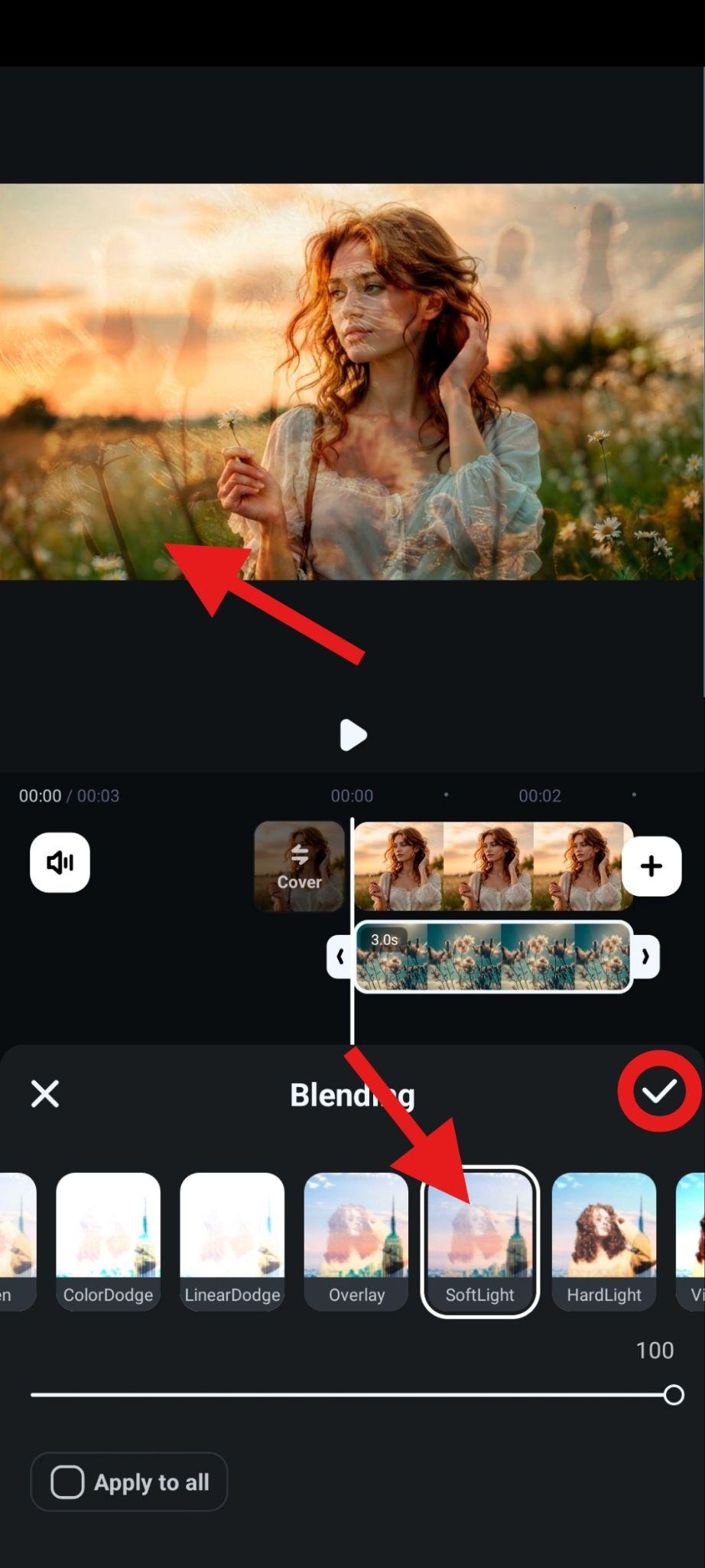 pick blending mode and adjust size