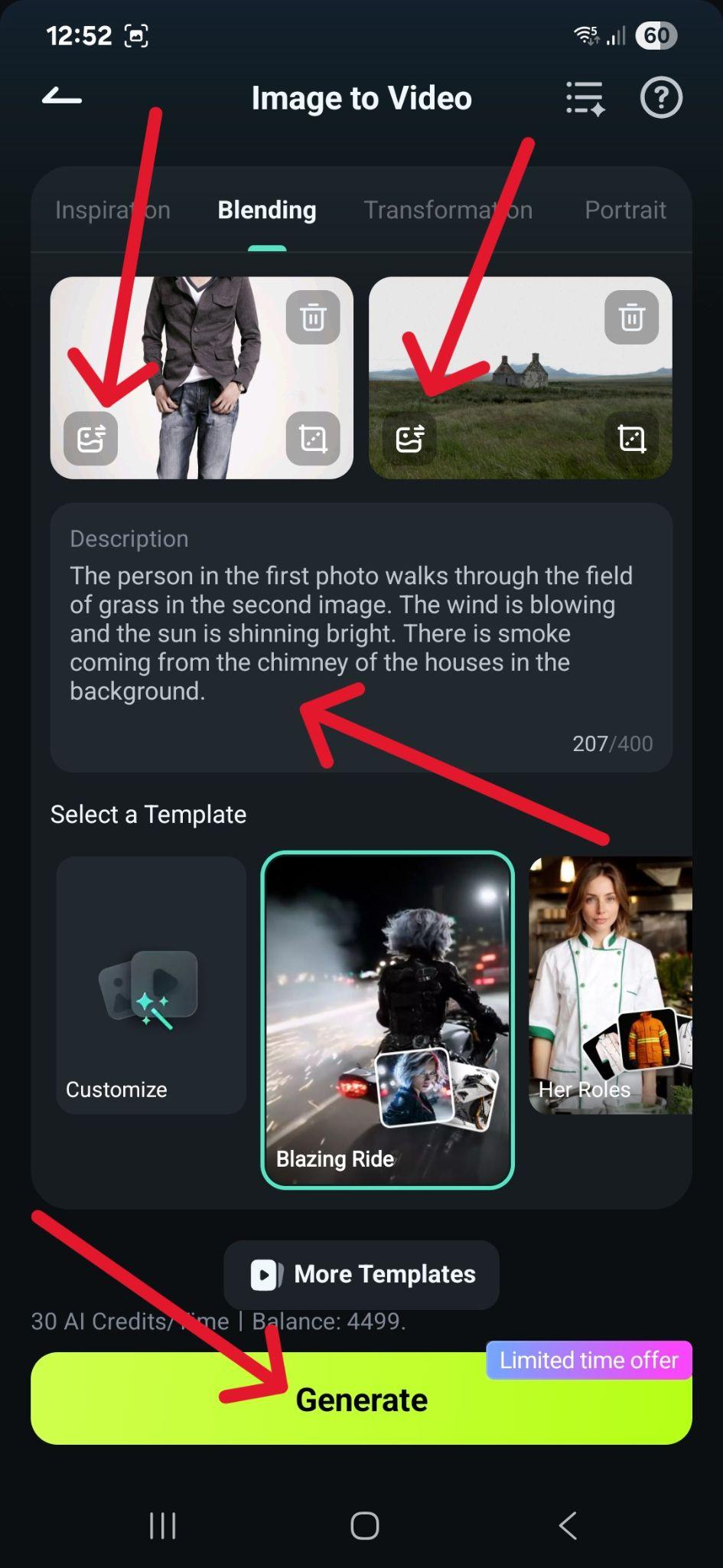 filmora image to video blending