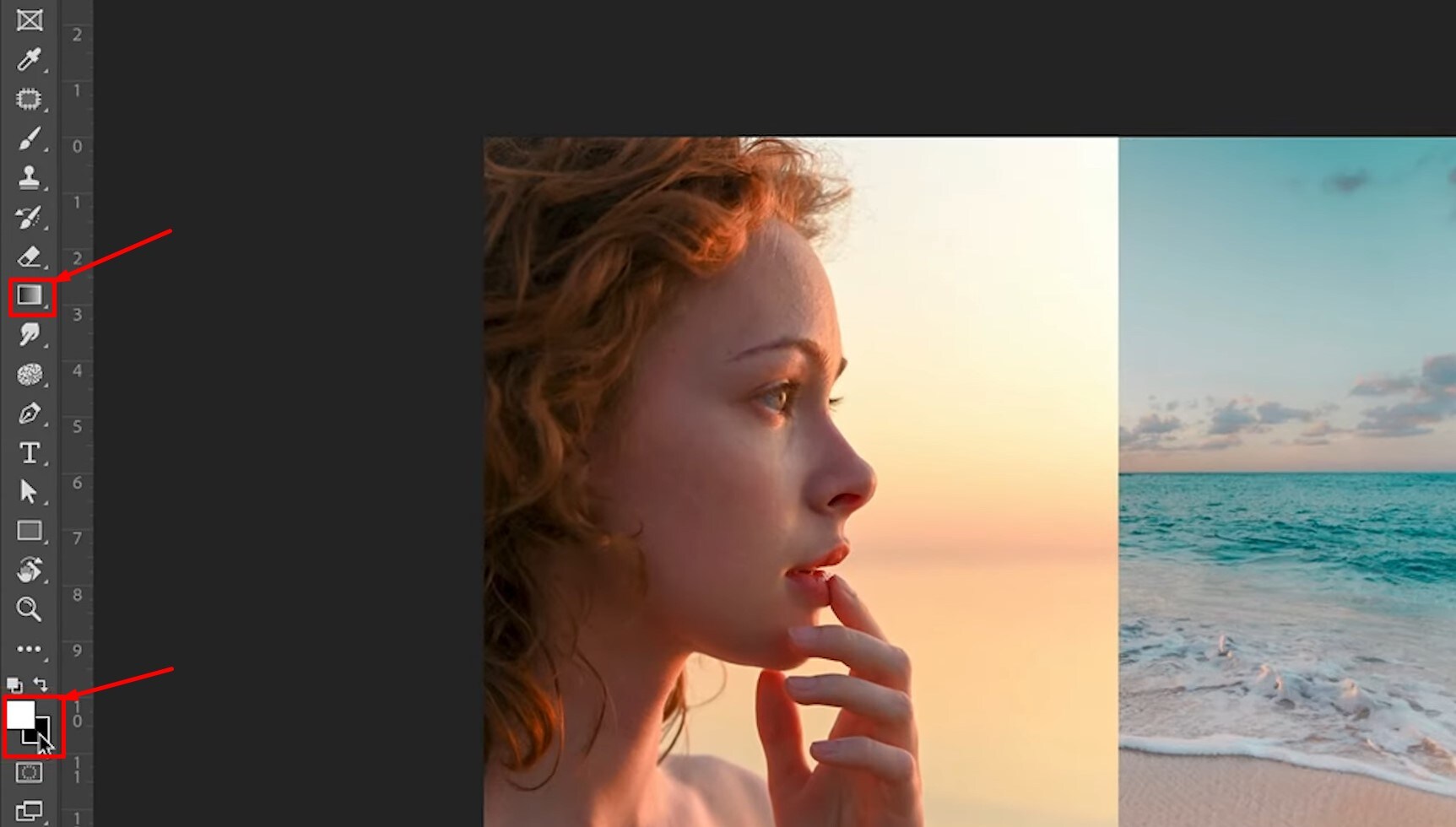 photoshop black and white gradient