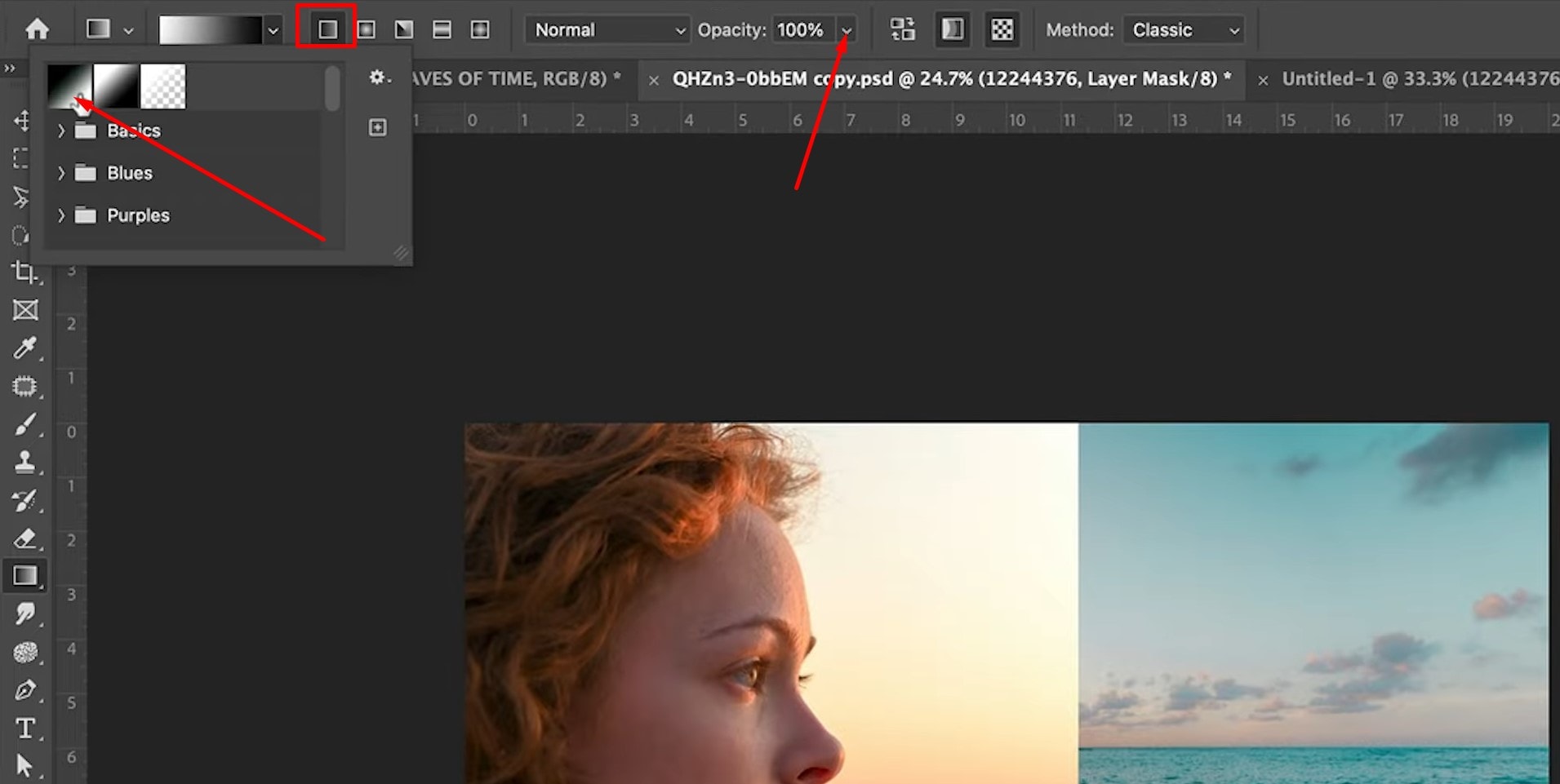 photoshop gradient options