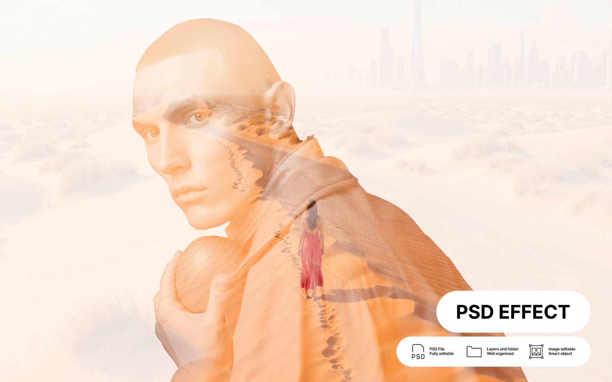 freepik double exposure photo effect example