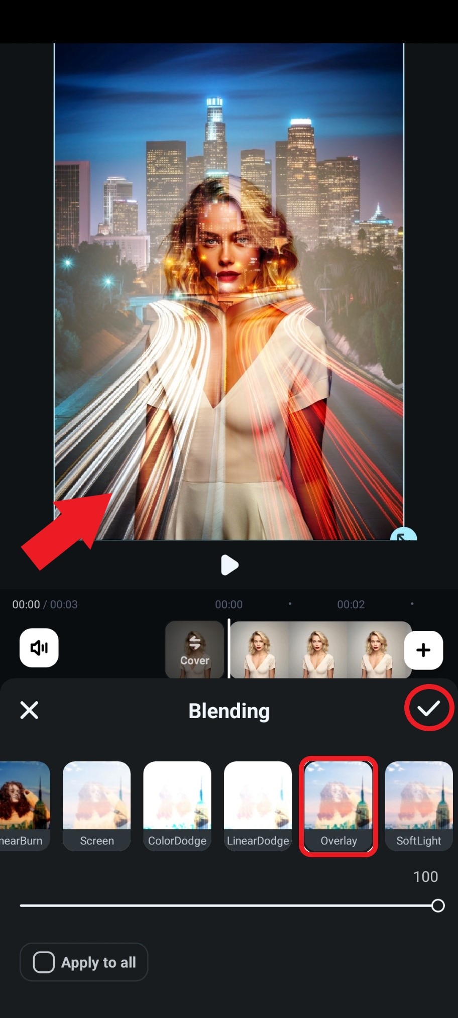activate blending feature in filmora mobile