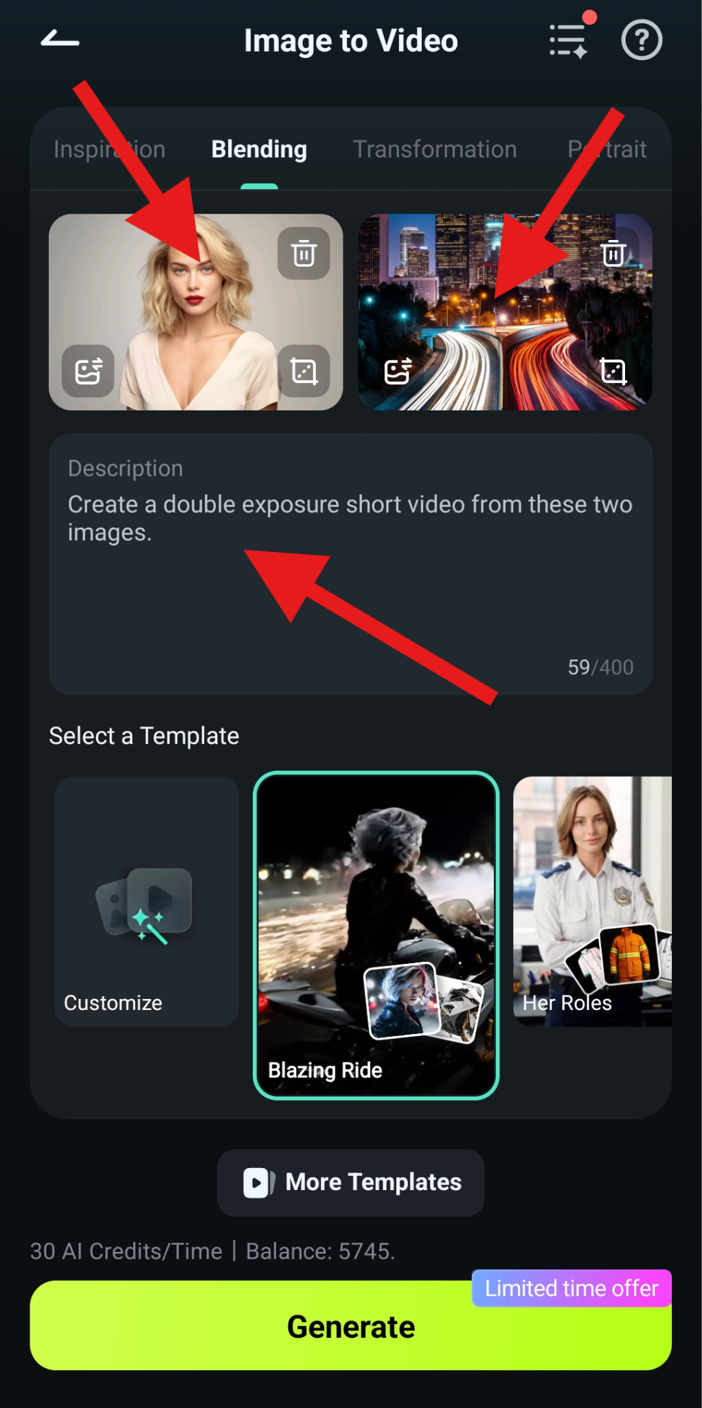 generate double exposure video filmora mobile