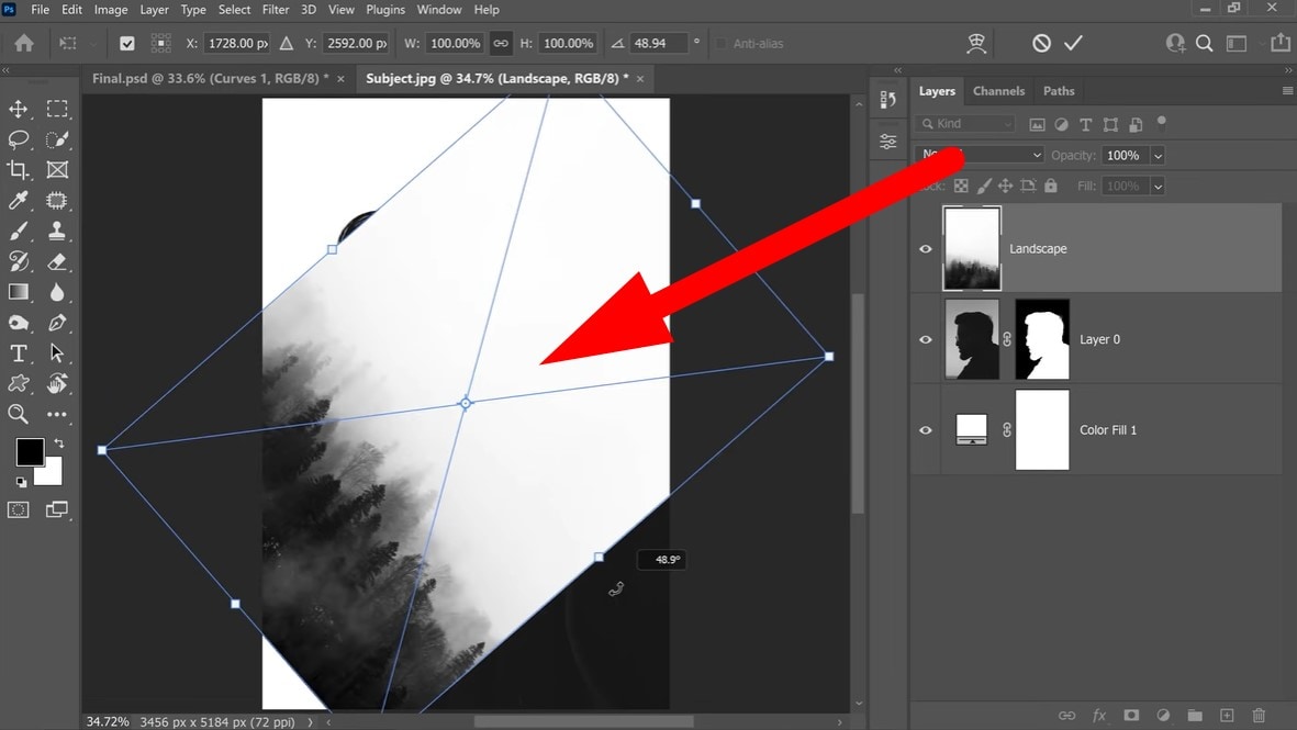 double exposure in photoshop step five