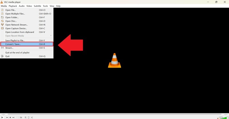 select convert option in vlc
